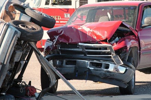 Several cars struck by MTA bus, stacked on top of each other in